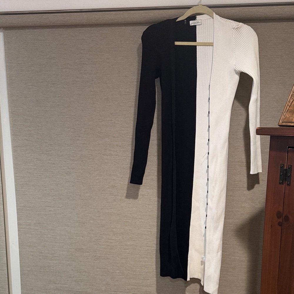 Chic Black and White Cardigan